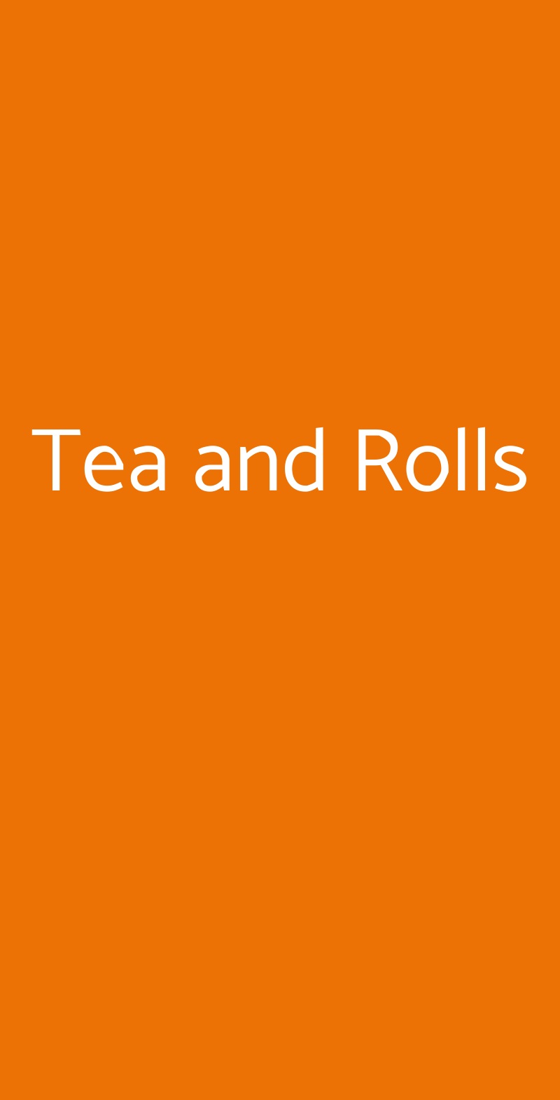 Tea and Rolls Milano menù 1 pagina