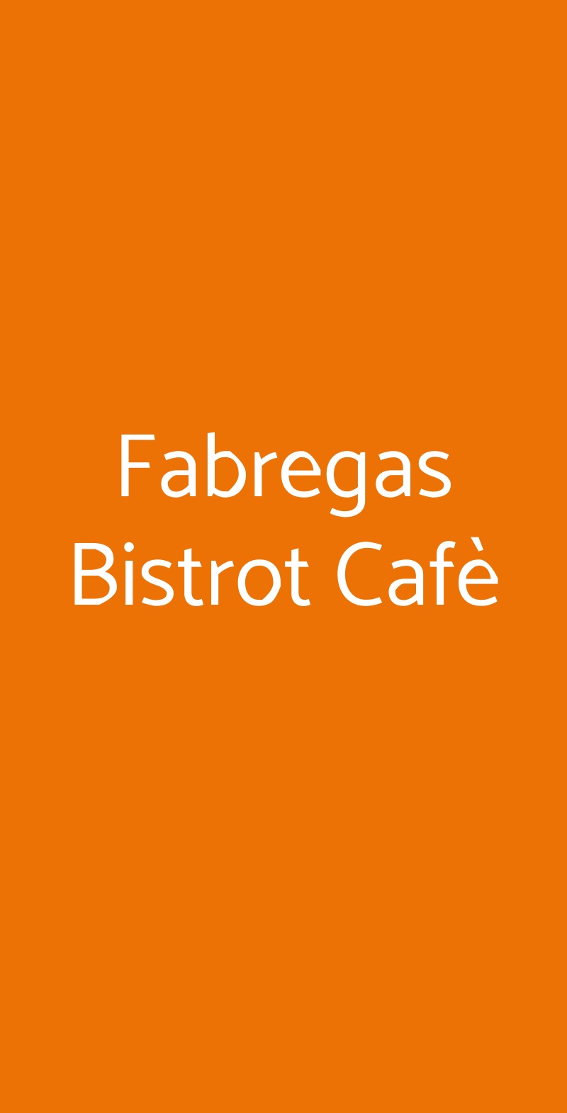 Fabregas Bistrot Cafè Milano menù 1 pagina