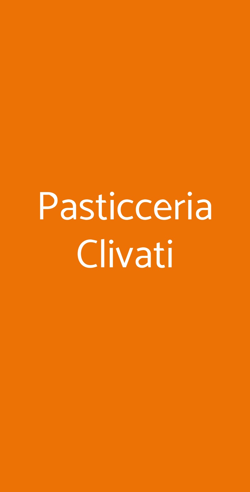 Pasticceria Clivati Milano menù 1 pagina