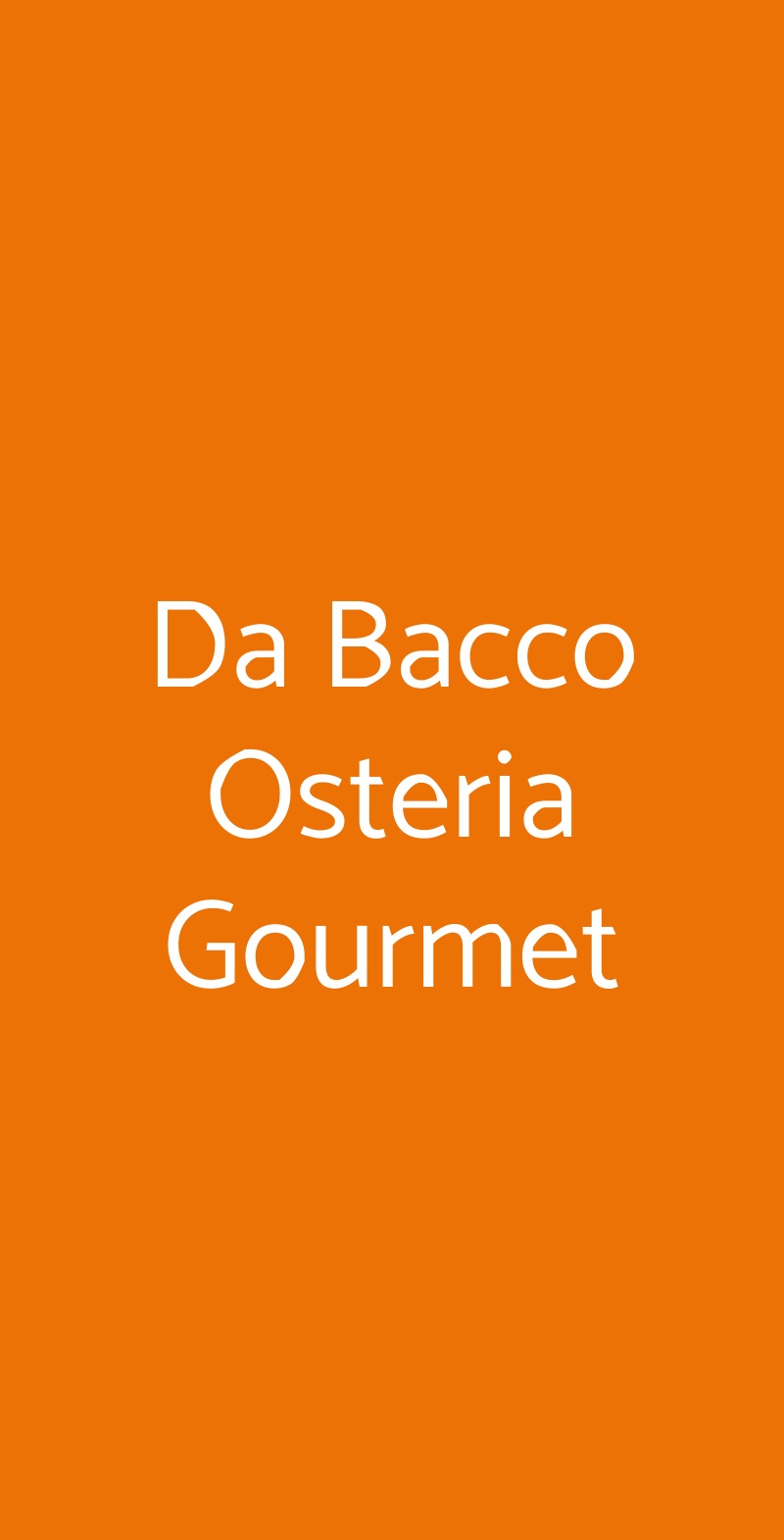 Da Bacco Osteria Gourmet Monza menù 1 pagina