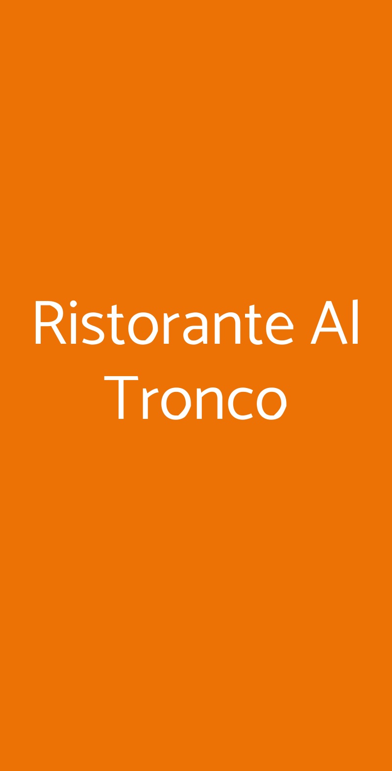 Ristorante Al Tronco Milano menù 1 pagina