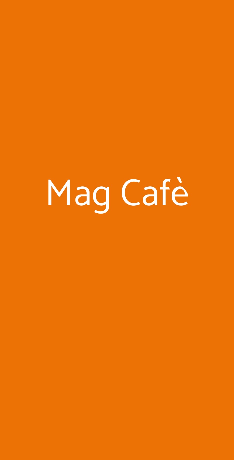 Mag Cafè Milano menù 1 pagina