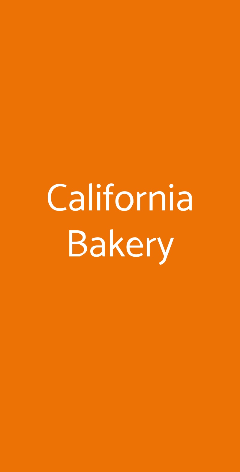California Bakery Milano menù 1 pagina