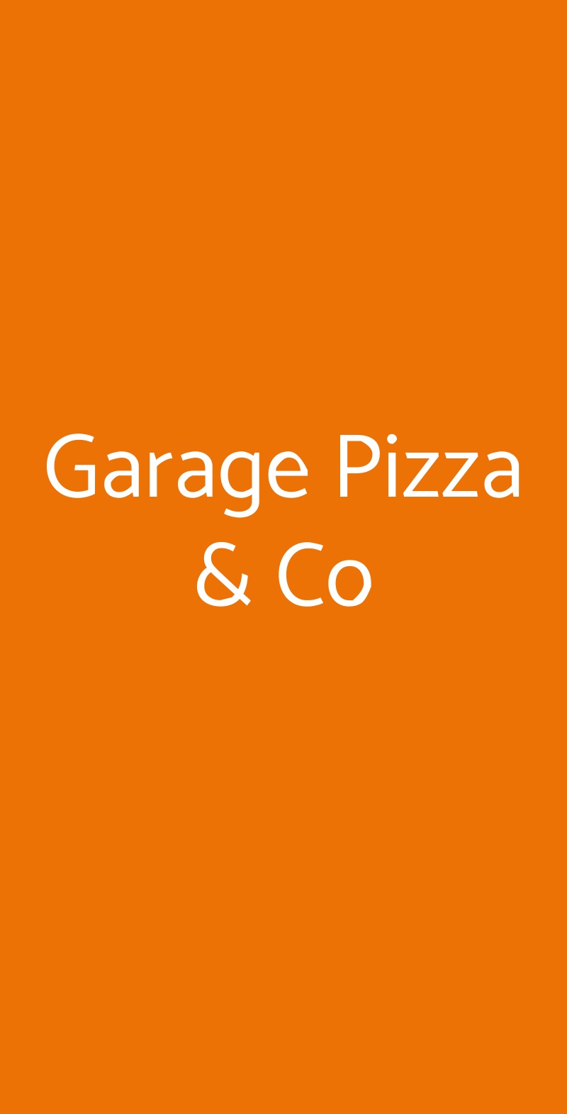 Garage Pizza & Co Milano menù 1 pagina