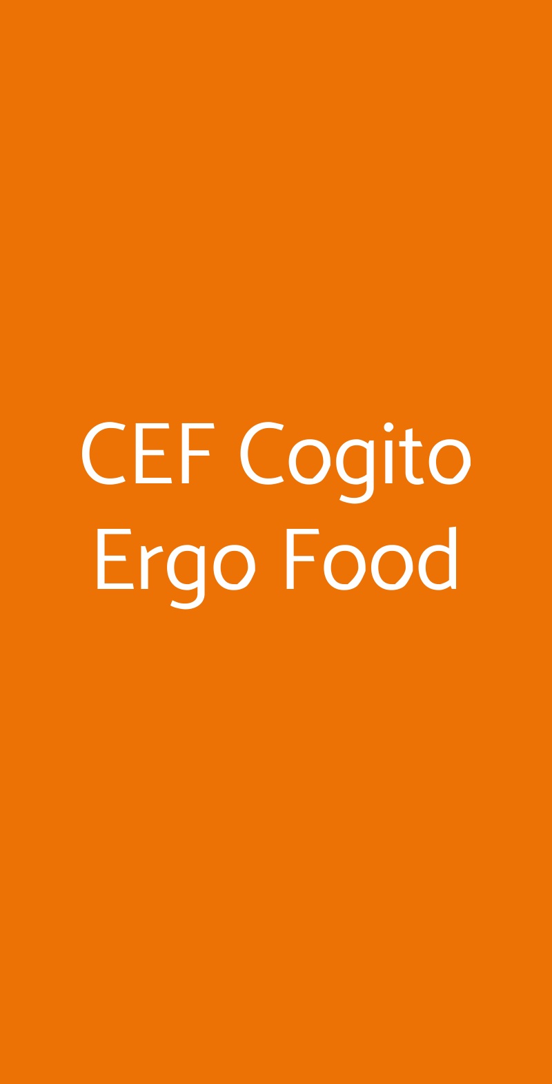 CEF Cogito Ergo Food Napoli menù 1 pagina