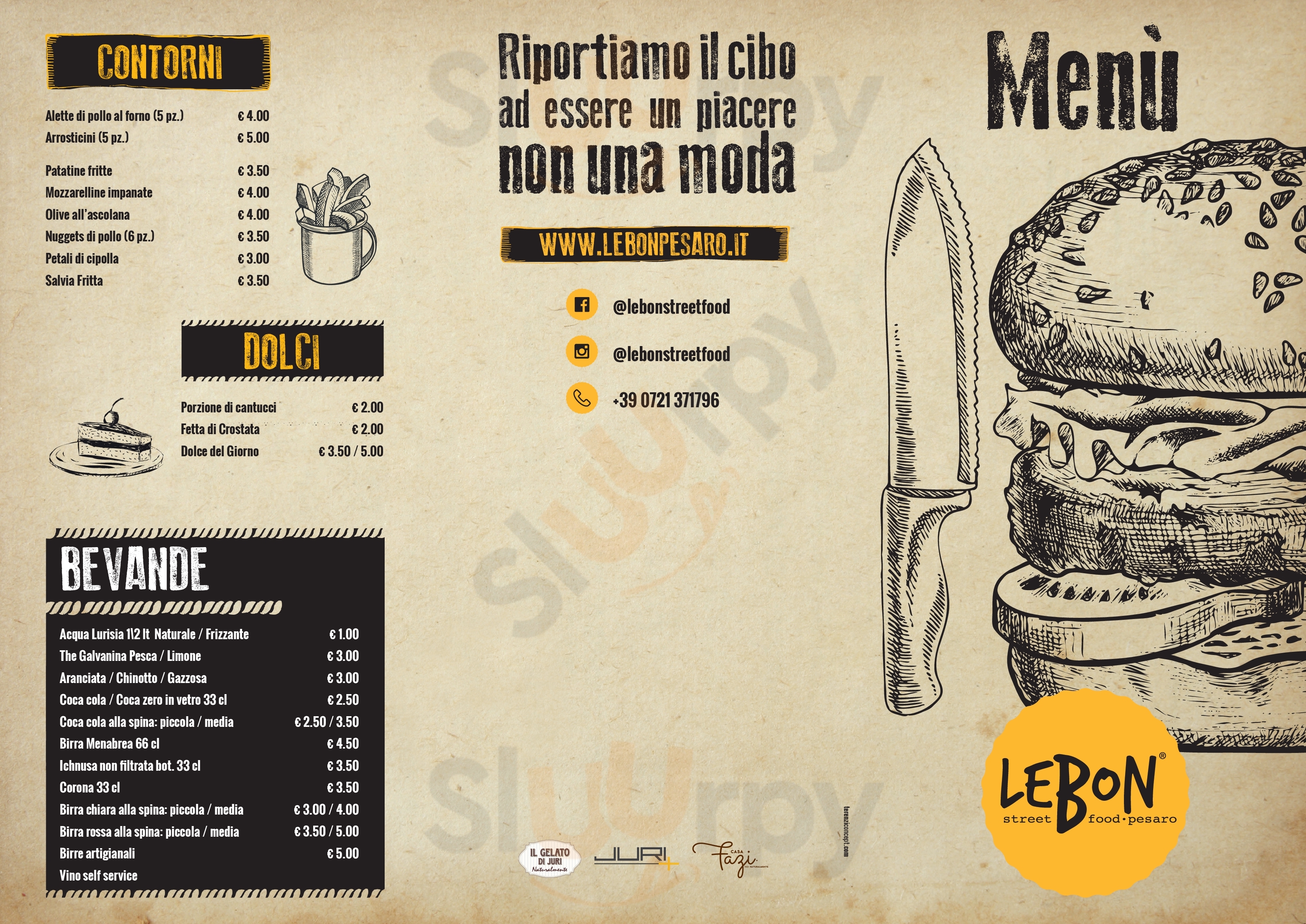 LeBon Street Food Pesaro menù 1 pagina