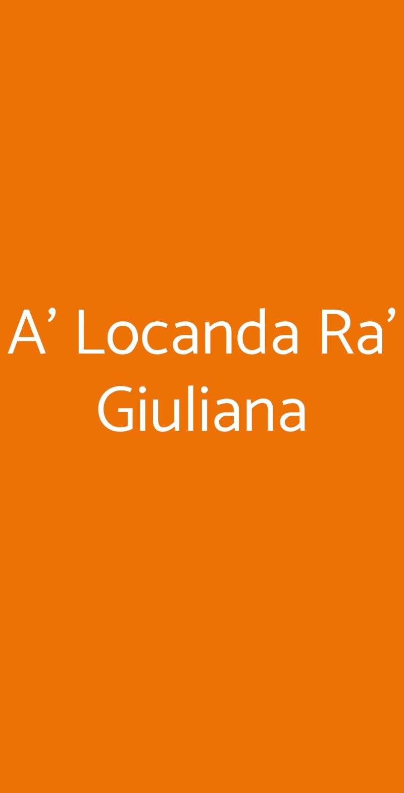 A' Locanda Ra' Giuliana Pompei menù 1 pagina