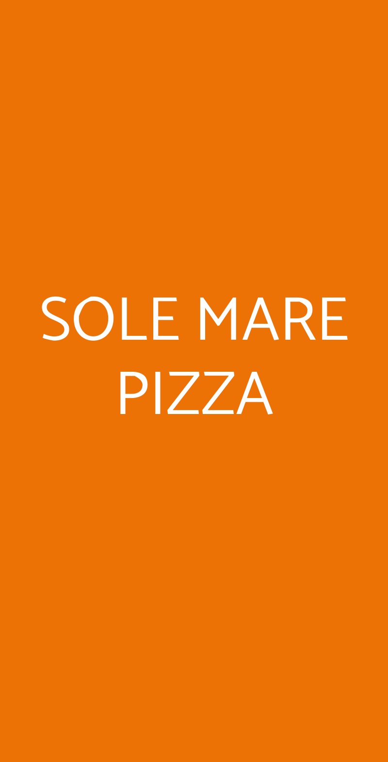 SOLE MARE PIZZA Milano menù 1 pagina