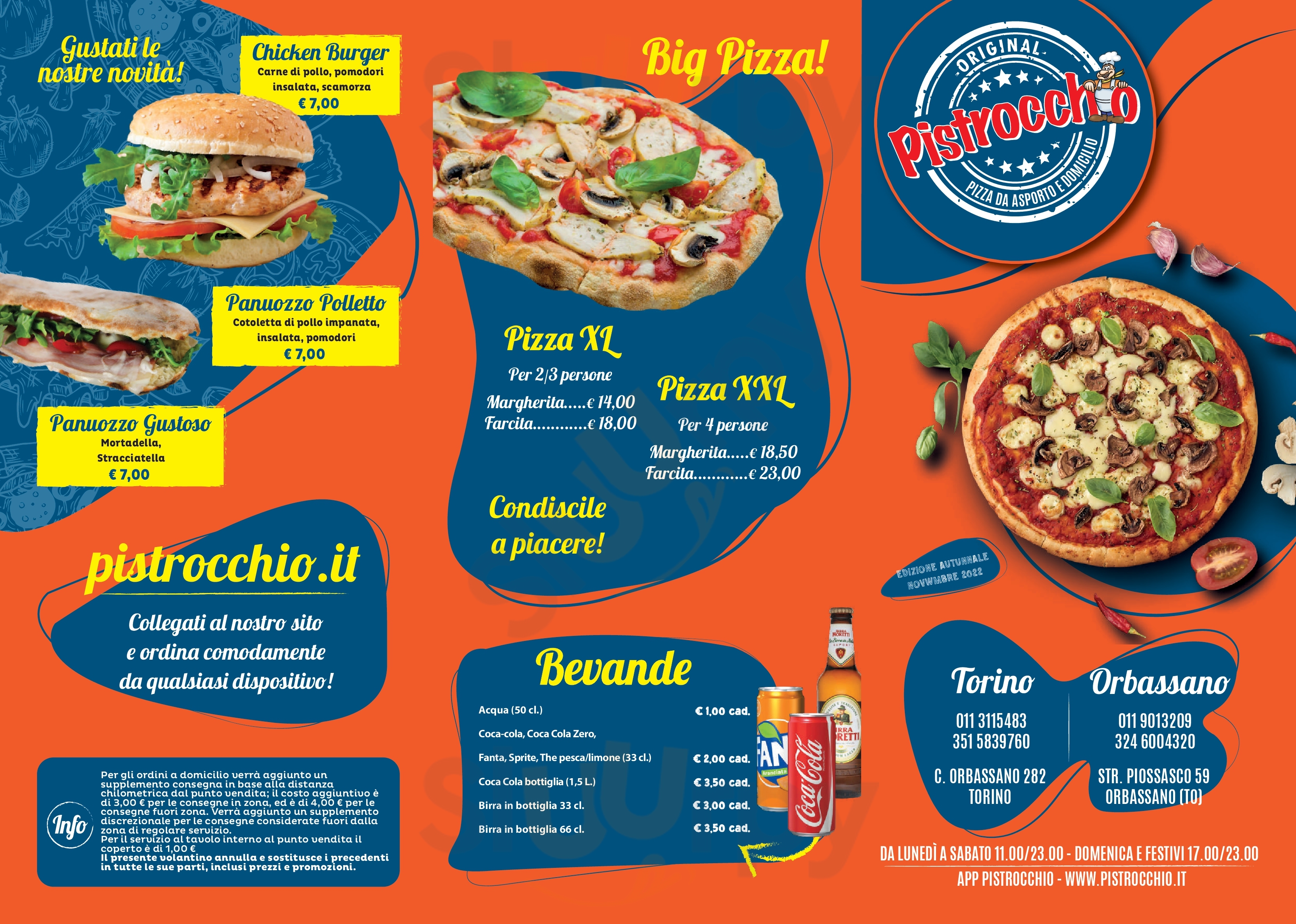 Pizza Pistrocchio Torino menù 1 pagina