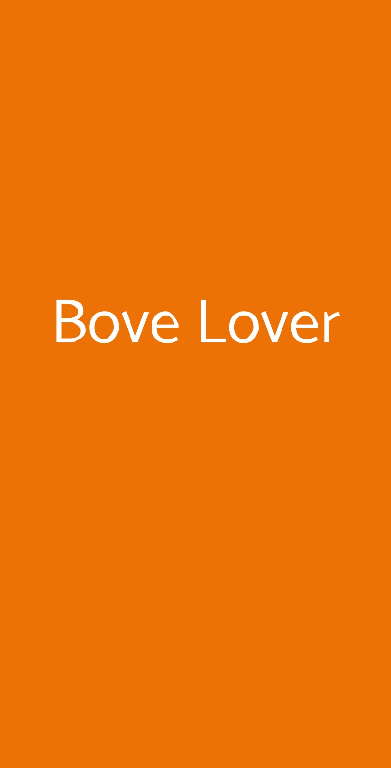 Bove Lover Monza menù 1 pagina