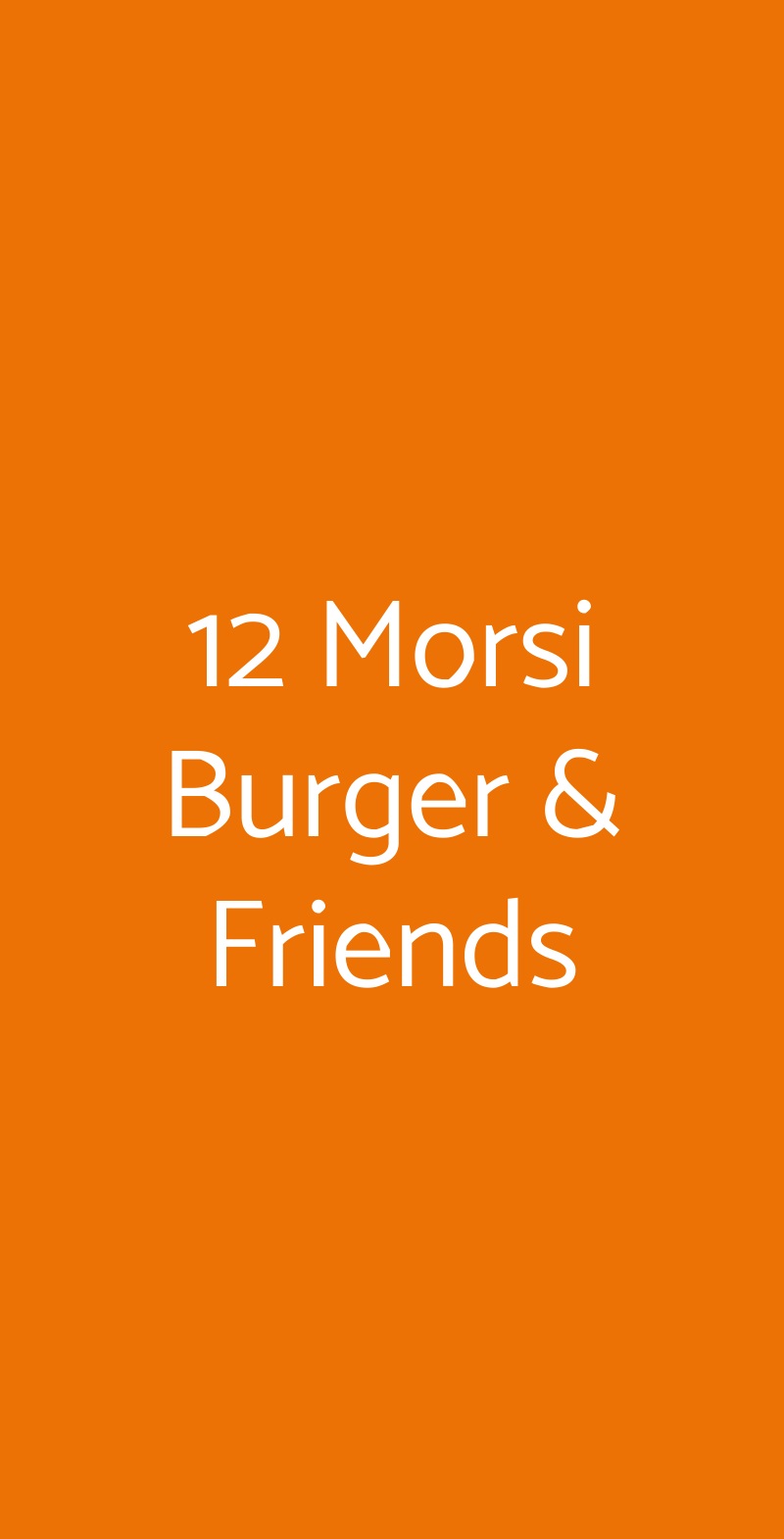 12 Morsi Burger & Friends Napoli menù 1 pagina