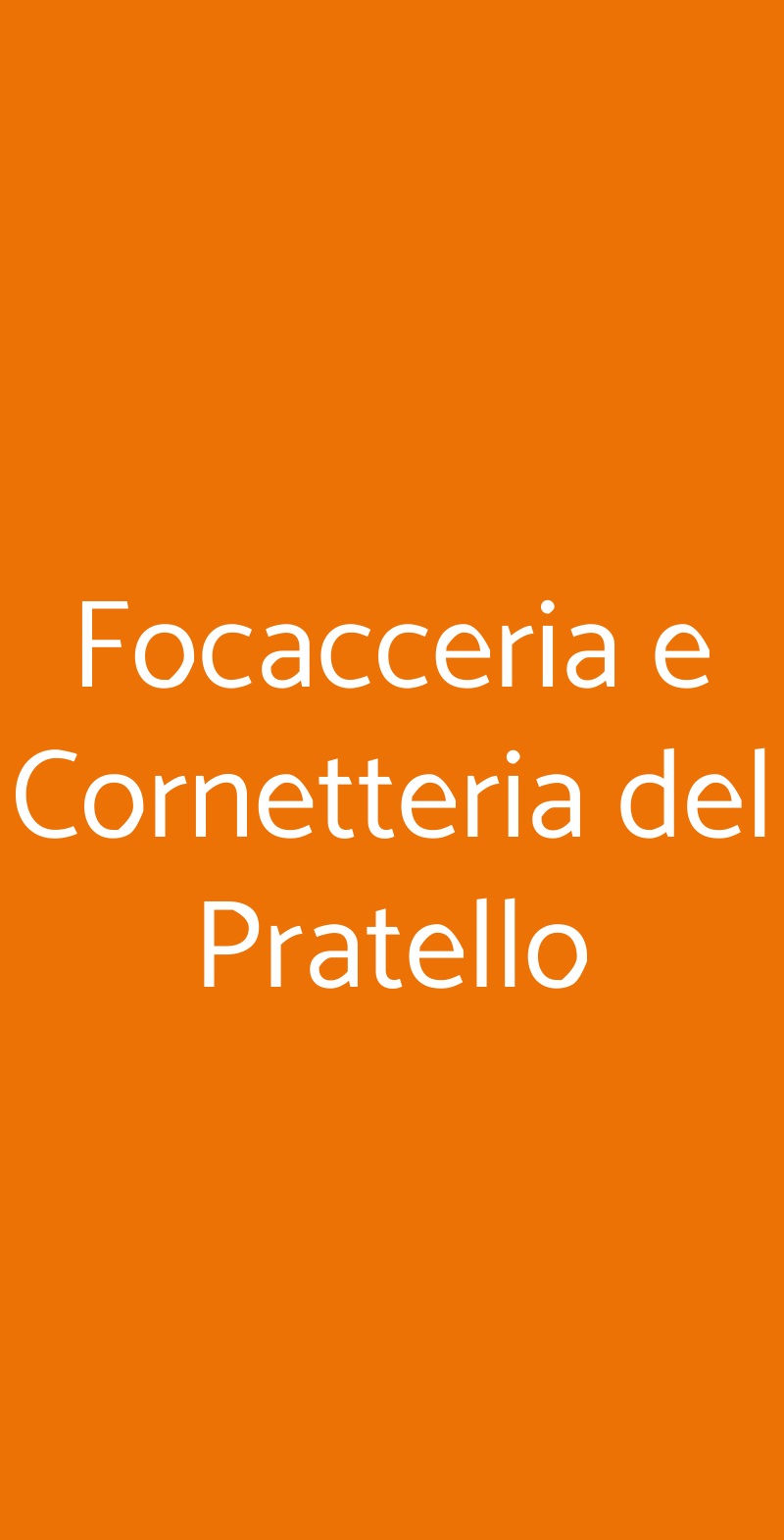 Focacceria e Cornetteria del Pratello Bologna menù 1 pagina