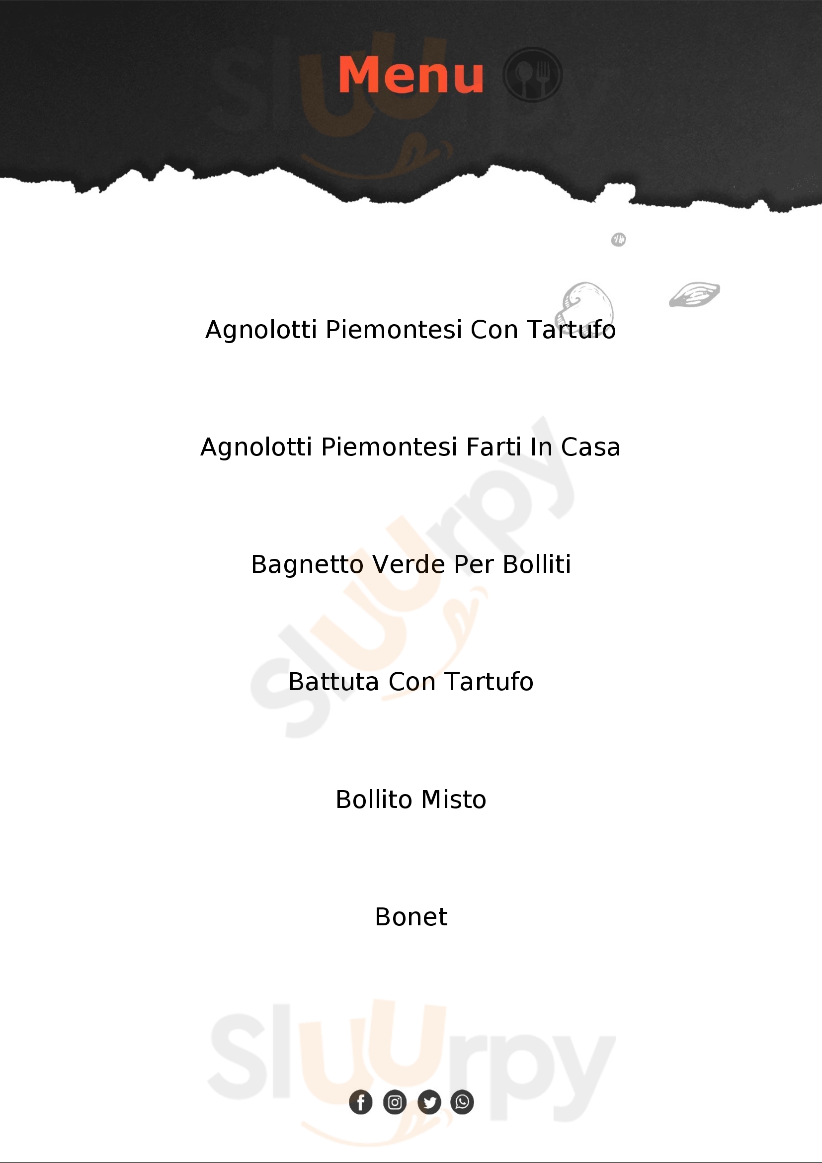 Ristorante Salabue Ponzano Monferrato menù 1 pagina