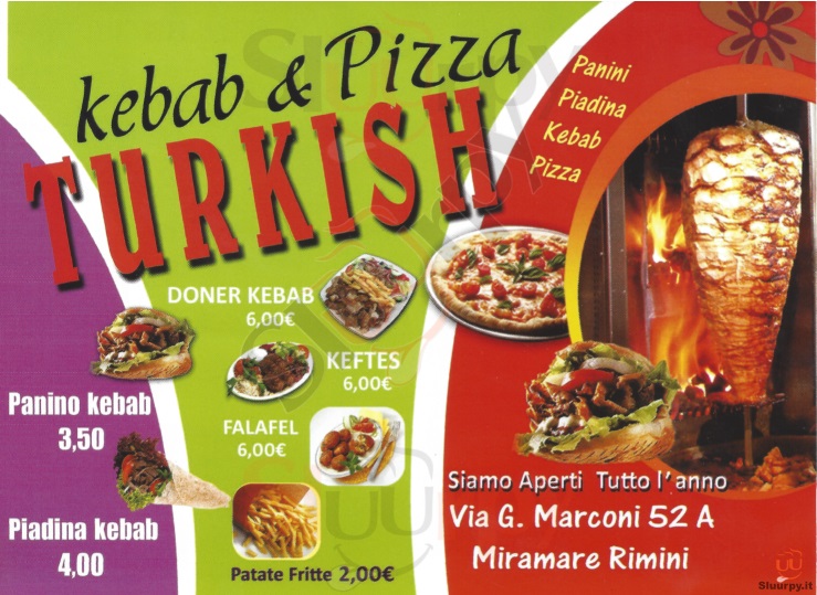 TURKISH Rimini menù 1 pagina