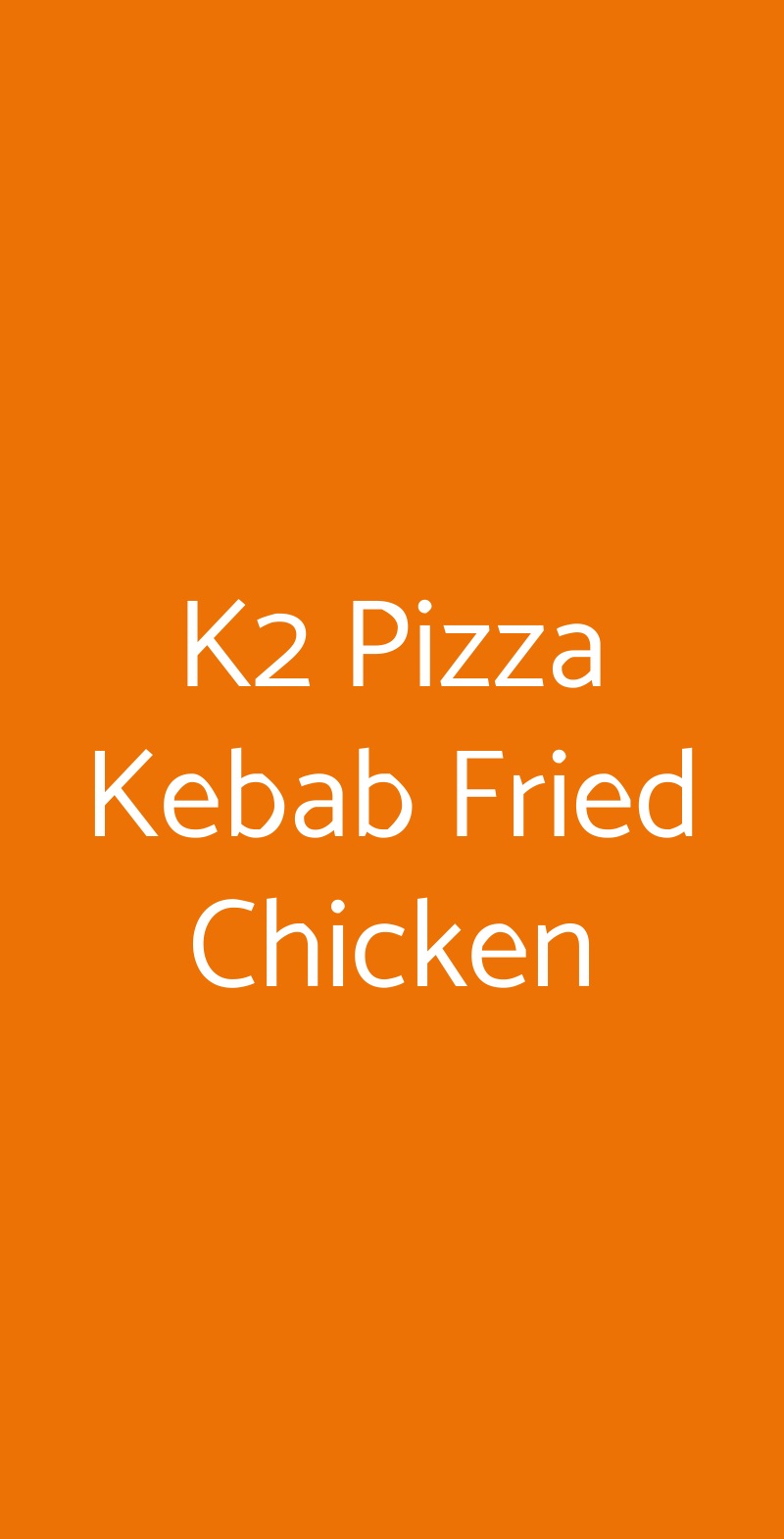 K2 Pizza Kebab Fried Chicken Chieri menù 1 pagina