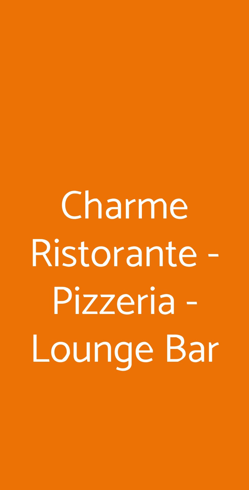 Charme Ristorante - Pizzeria - Lounge Bar Limbiate menù 1 pagina
