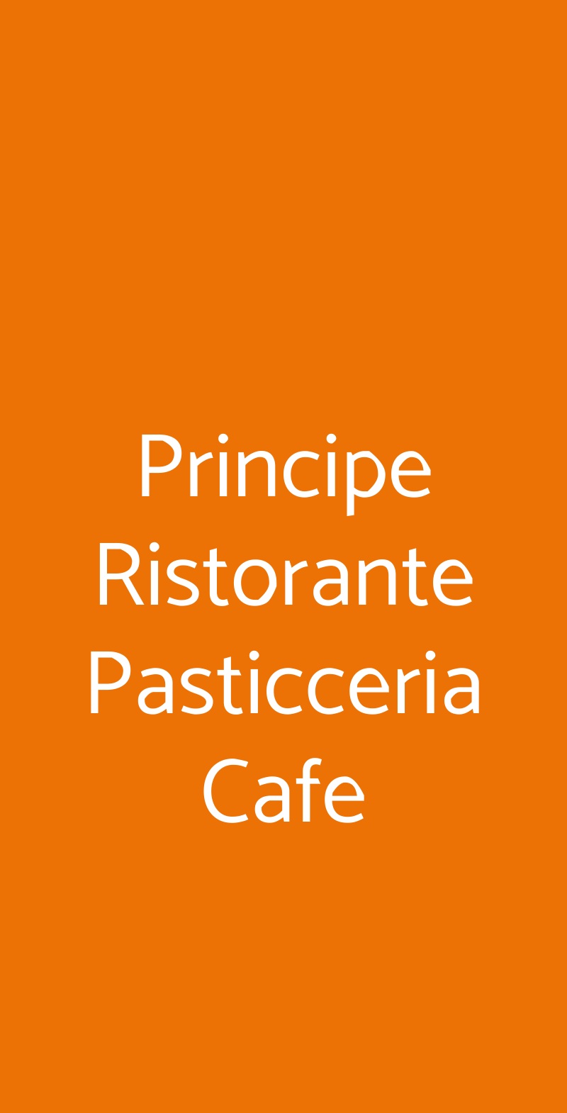 Principe Ristorante Pasticceria Cafe Torino menù 1 pagina