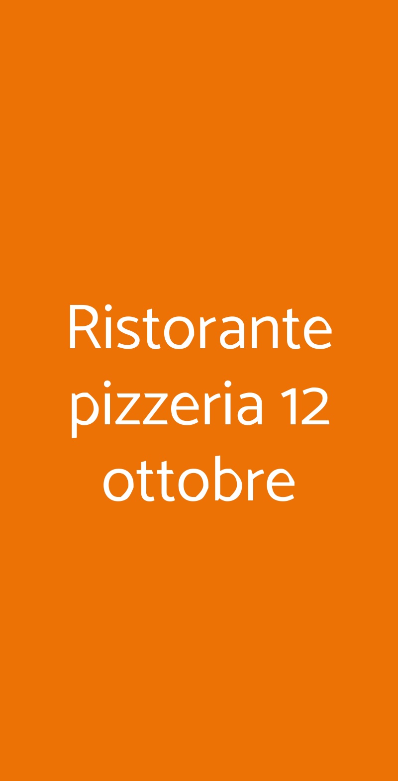 Ristorante pizzeria 12 ottobre Torino menù 1 pagina