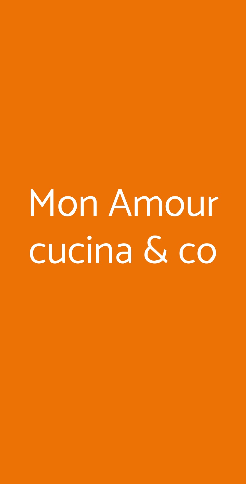 Mon Amour cucina & co Torino menù 1 pagina