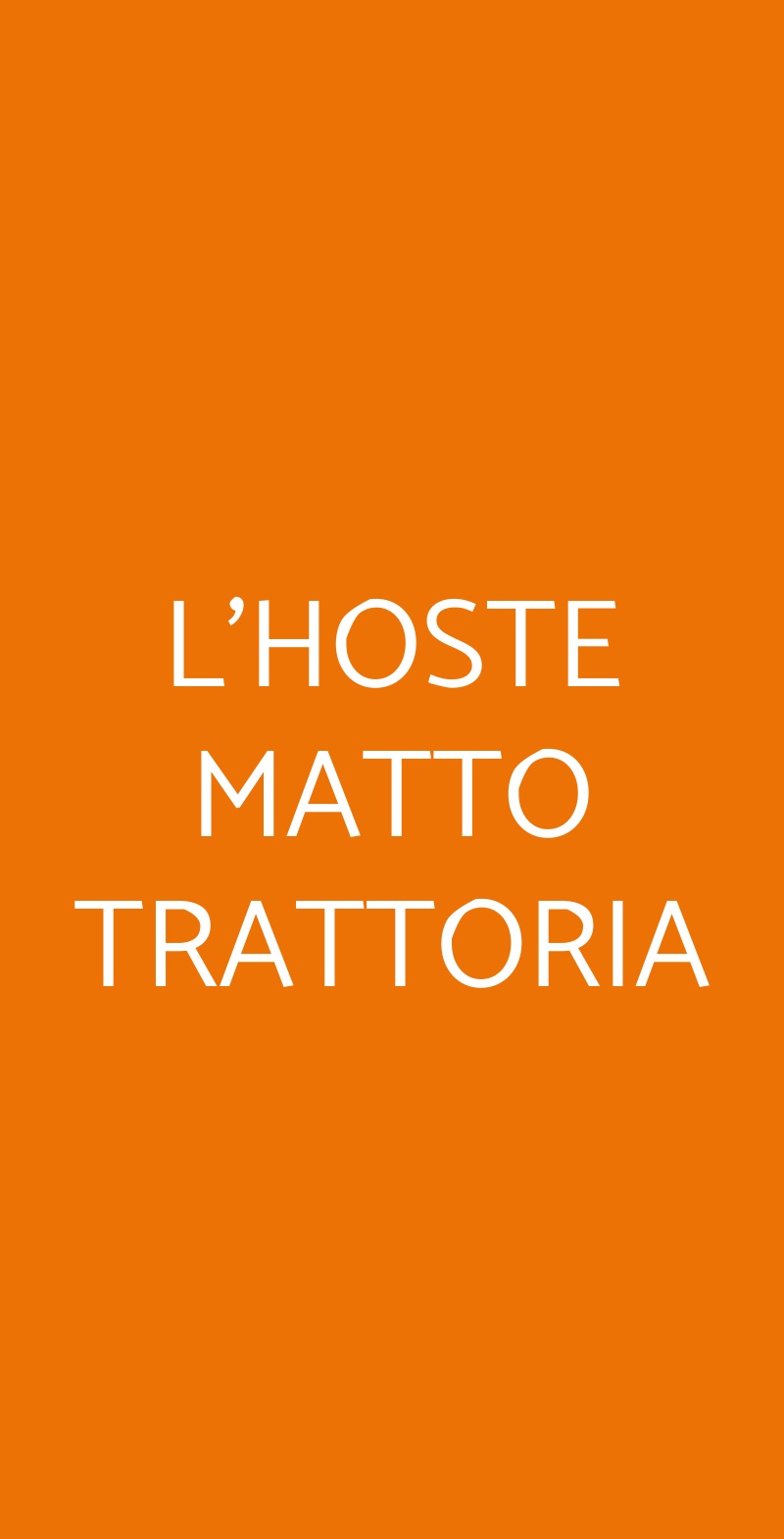 L'HOSTE MATTO TRATTORIA Torino menù 1 pagina