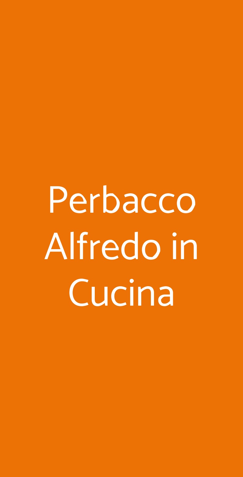 Perbacco Alfredo in Cucina Torino menù 1 pagina