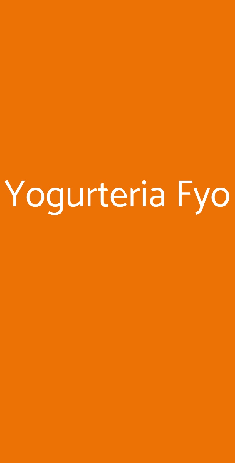 Yogurteria Fyo Torino menù 1 pagina