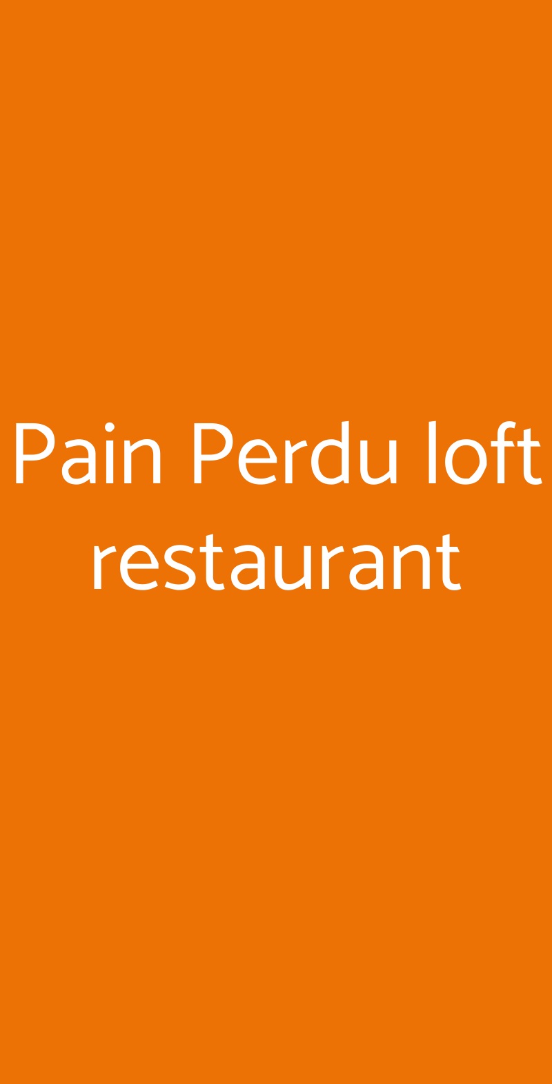 Pain Perdu loft restaurant Torino menù 1 pagina