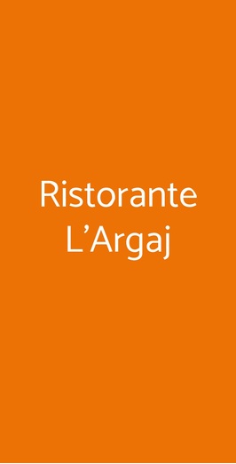 Ristorante L'argaj, Castiglione Falletto