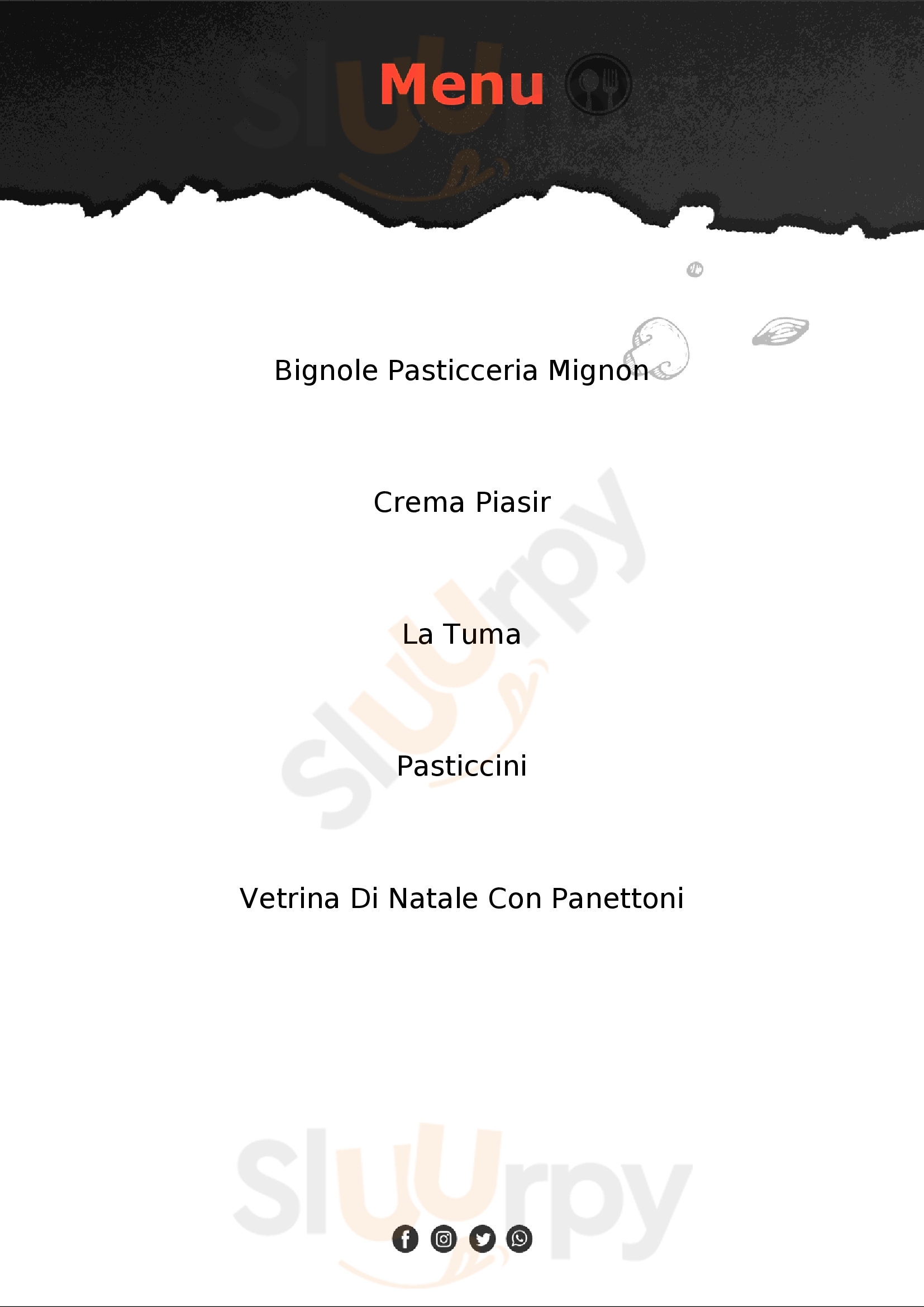 Pasticceria Perotti Pont Canavese menù 1 pagina