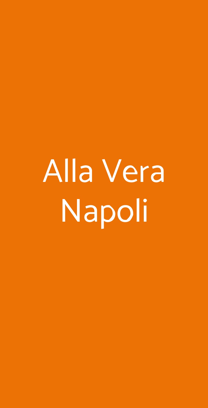 Alla Vera Napoli Napoli menù 1 pagina