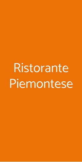 Ristorante Piemontese, Stresa