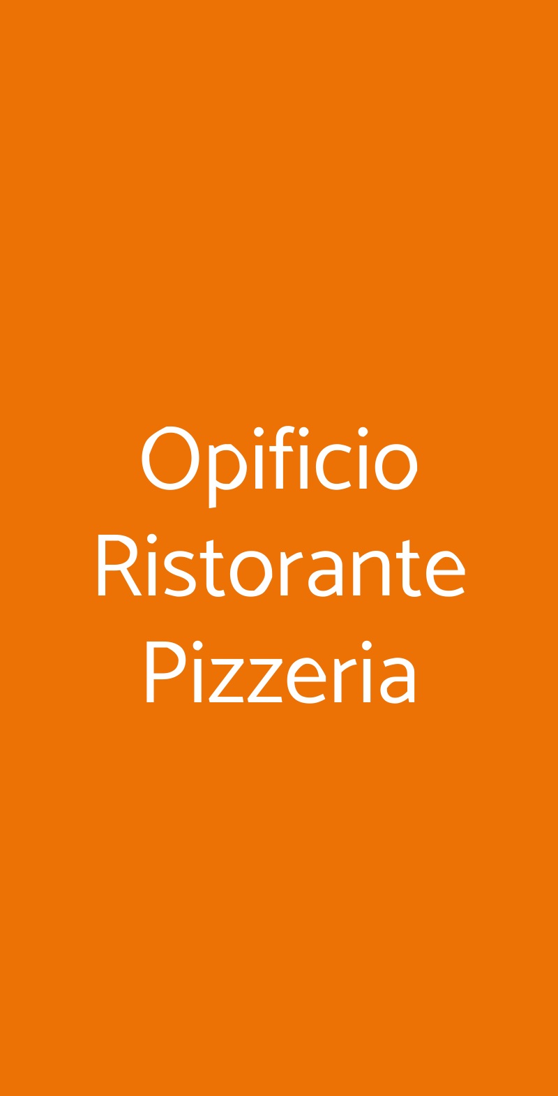 Opificio Ristorante Pizzeria Rivoli menù 1 pagina