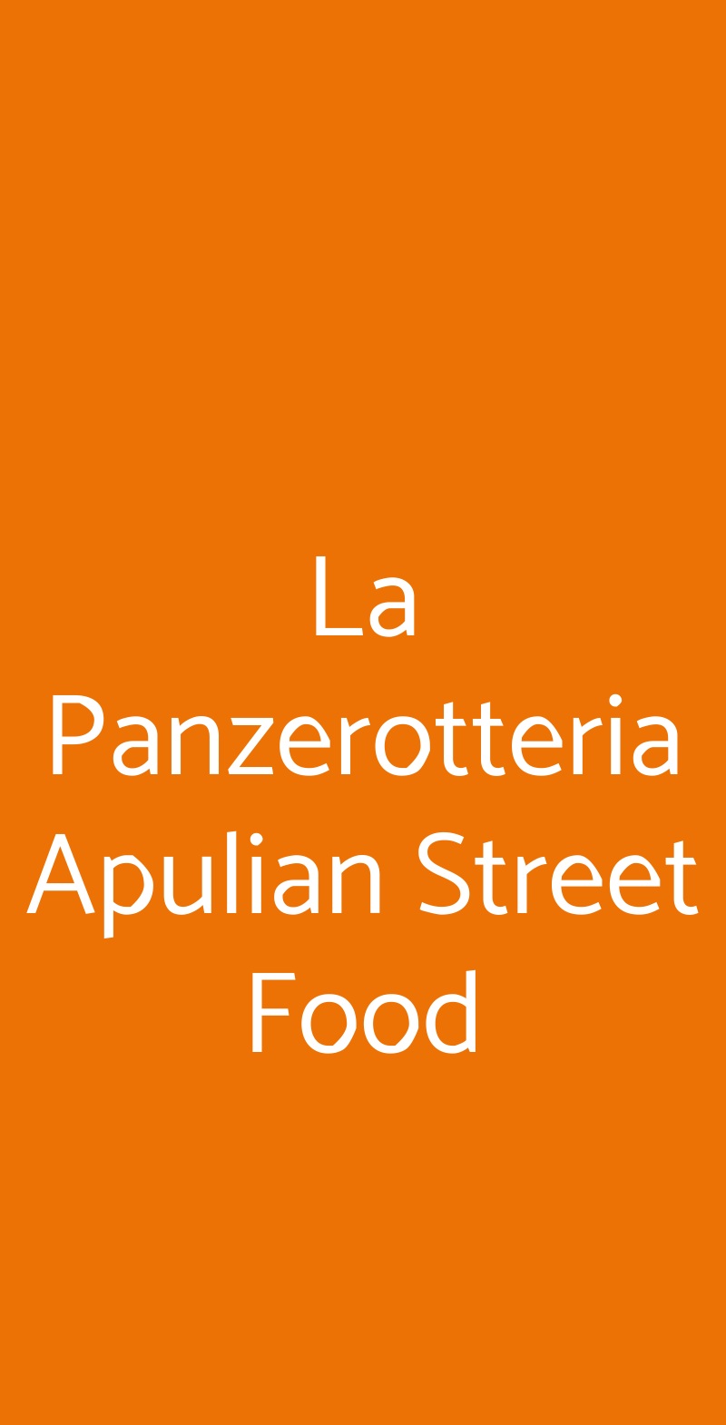 La Panzerotteria Apulian Street Food Torino menù 1 pagina