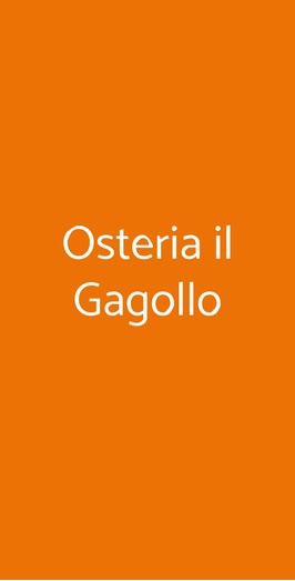 Osteria Il Gagollo, Torino