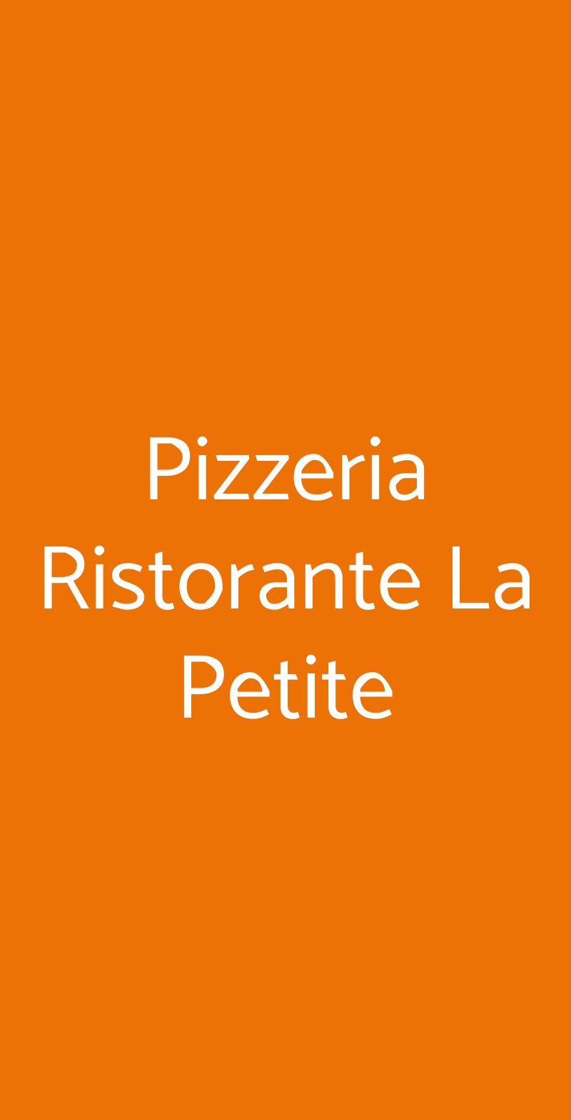 Pizzeria Ristorante La Petite Torino menù 1 pagina