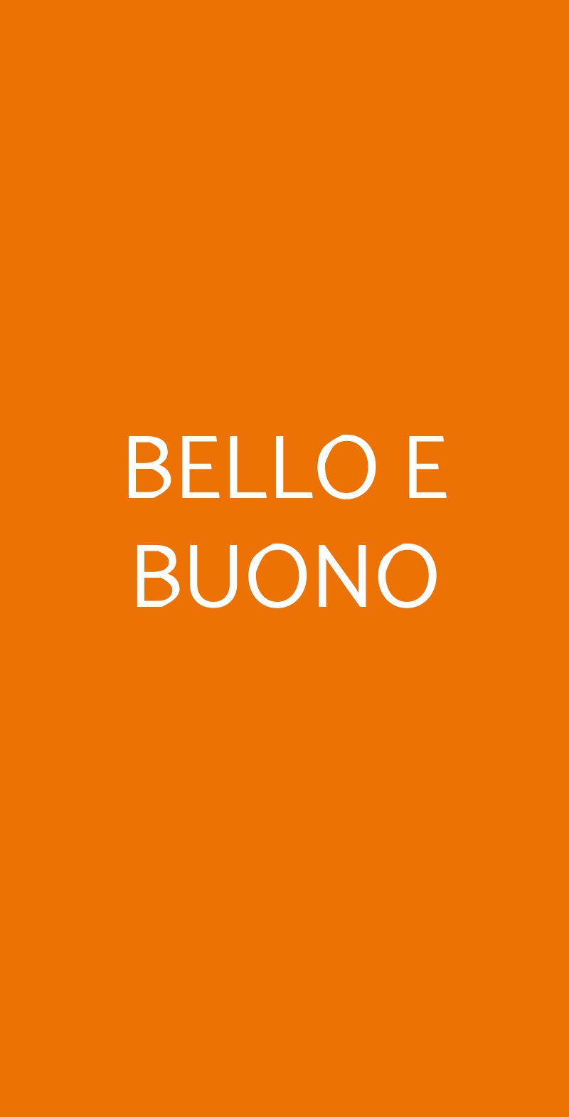 BELLO E BUONO Milano menù 1 pagina