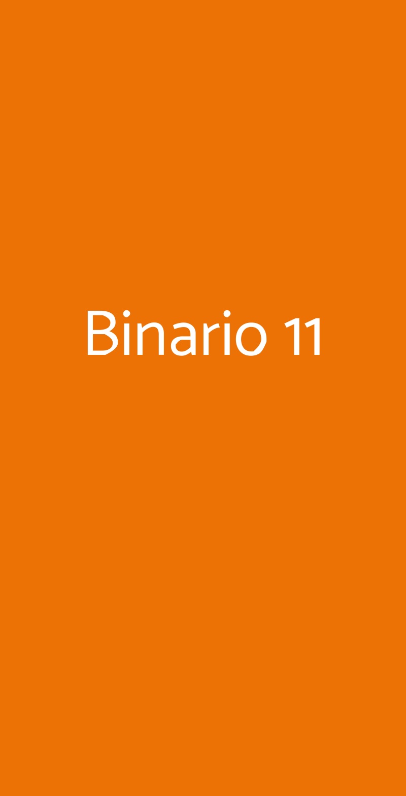 Binario 11 Milano menù 1 pagina