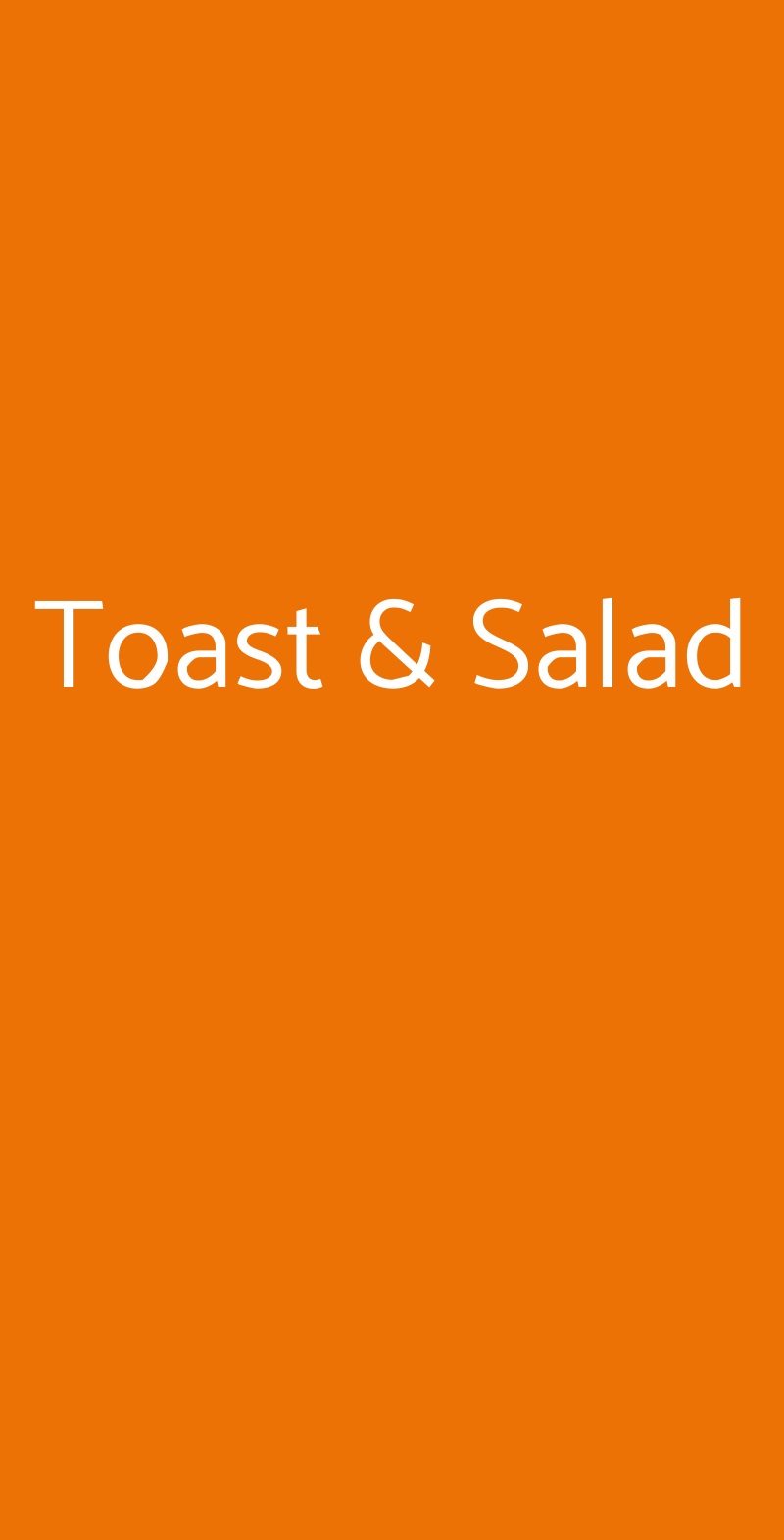 Toast & Salad Biella menù 1 pagina
