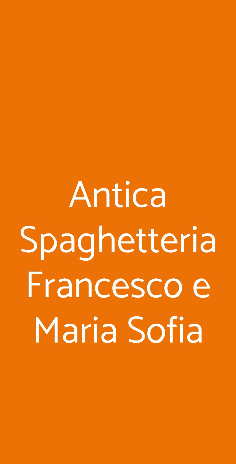 Antica Spaghetteria Francesco e Maria Sofia Napoli menù 1 pagina