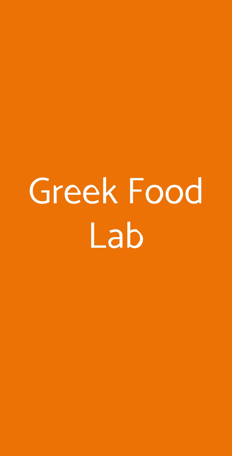 Greek Food Lab Torino menù 1 pagina