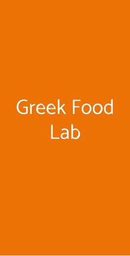 Greek Food Lab, Torino