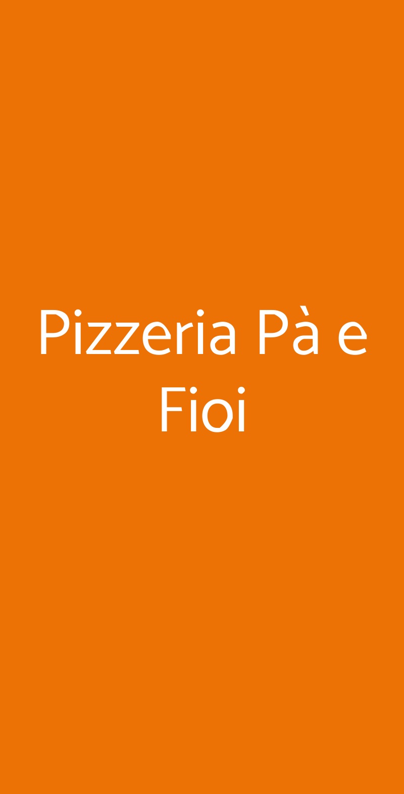 Pizzeria Pà e Fioi Torino menù 1 pagina