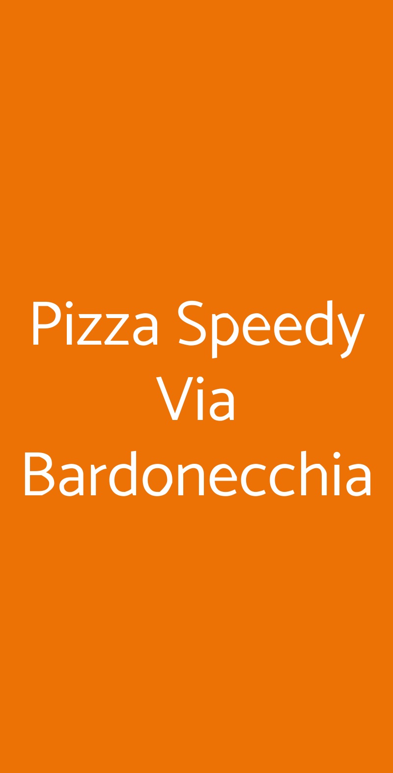 Pizza Speedy Via Bardonecchia Torino menù 1 pagina