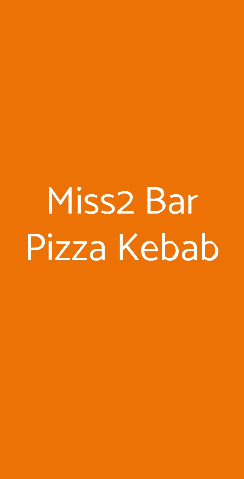 Miss2 Bar Pizza Kebab Collegno menù 1 pagina