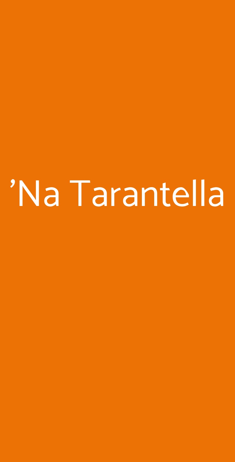 'Na Tarantella Napoli menù 1 pagina