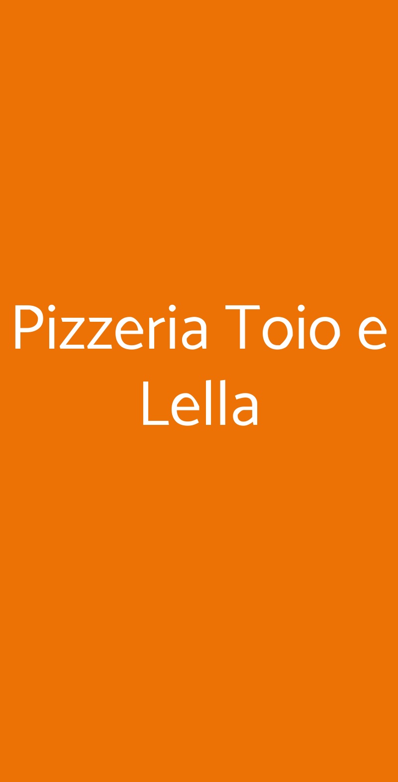 Pizzeria Toio e Lella Lesa menù 1 pagina