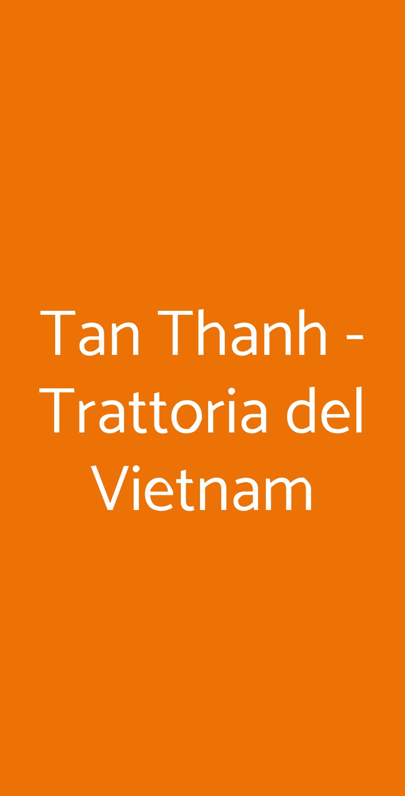 Tan Thanh - Trattoria del Vietnam Torino menù 1 pagina
