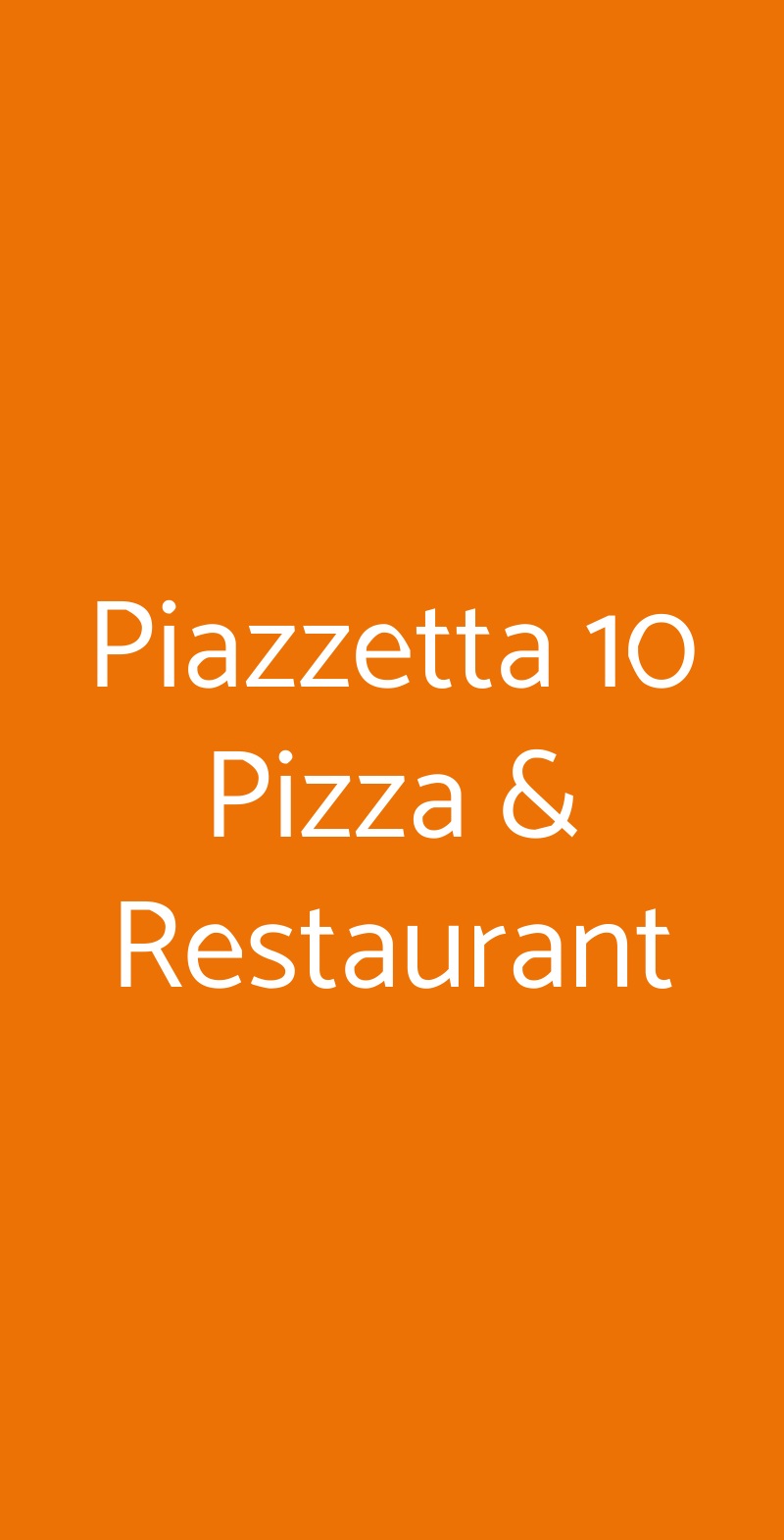 Piazzetta 10 Pizza & Restaurant Monopoli menù 1 pagina