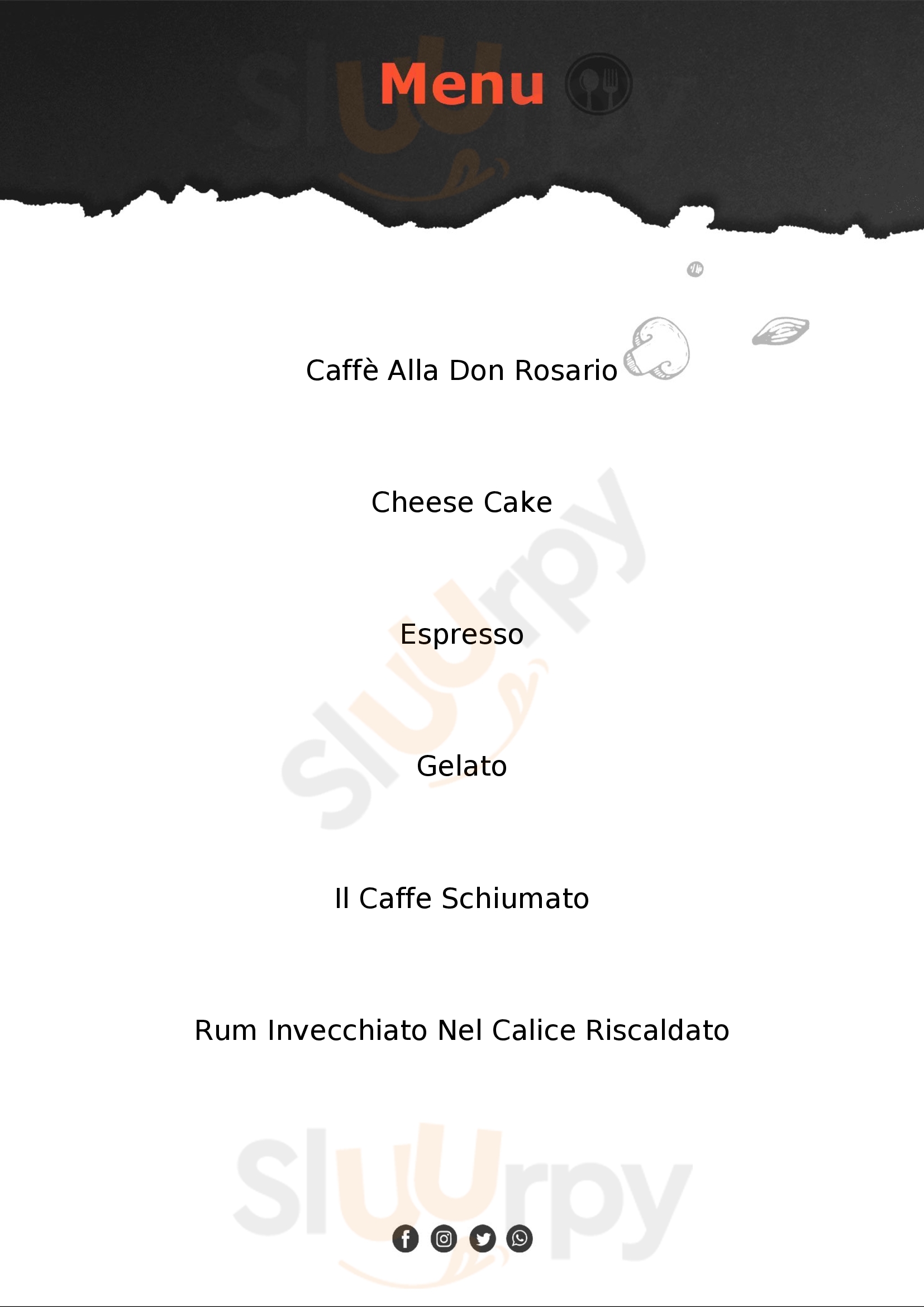 Cioccolati e Caffè Napoli menù 1 pagina