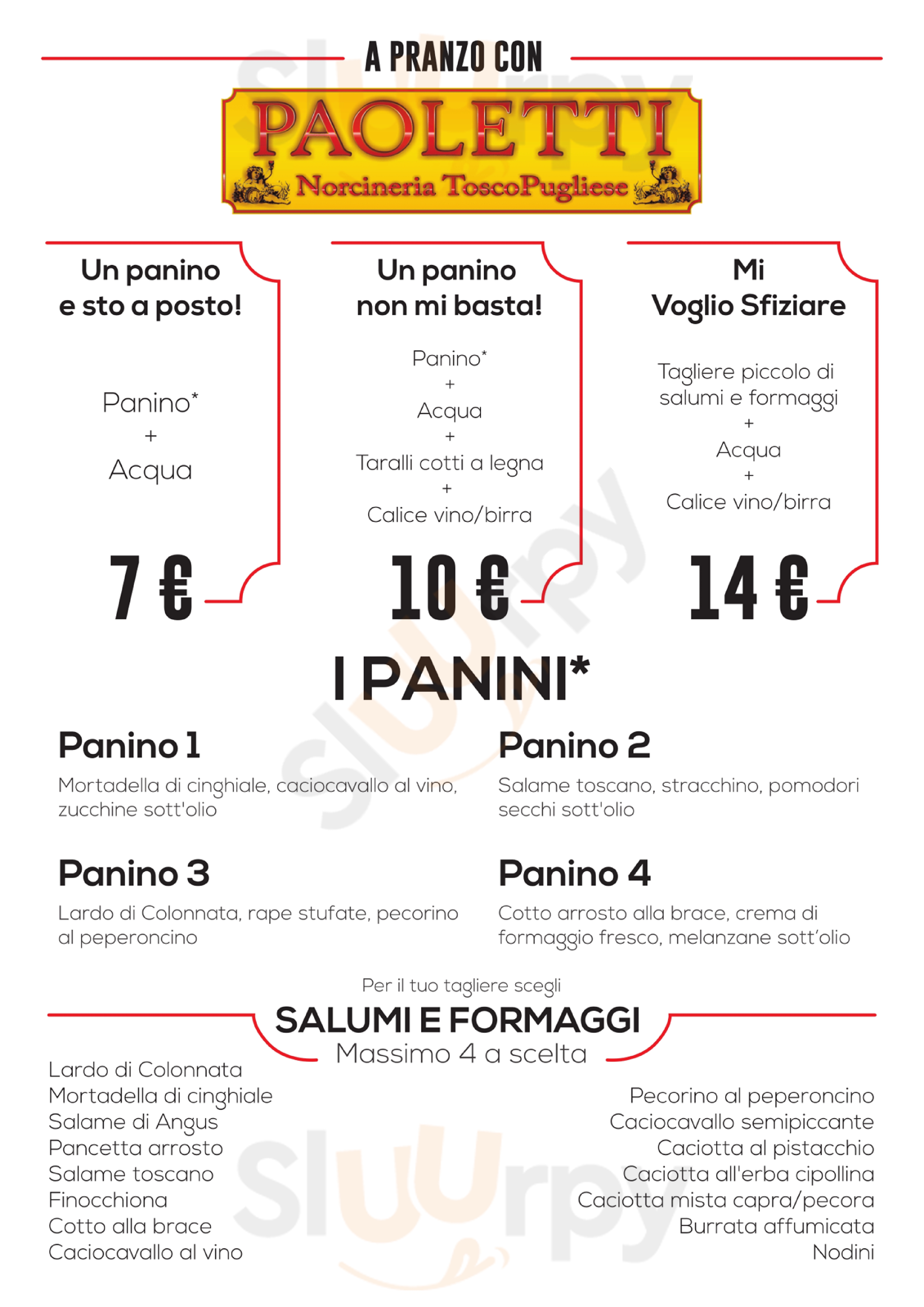 Non Solo Bibite Paoletti - Norcineria ToscoPugliese Bari menù 1 pagina